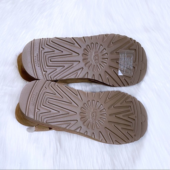 UGG Women’s Classic UGG Gem Mini Chestnut Suede Boots - Picture 9 of 10